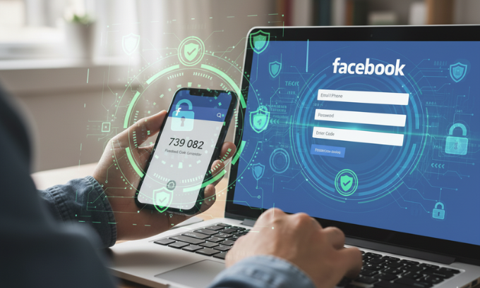 Enabling two-factor authentication on Facebook with smartphone code