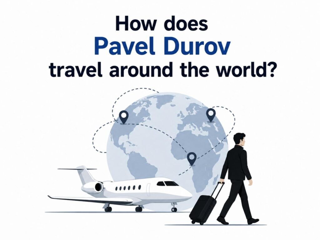 How does Pavel Durov travel around the world?