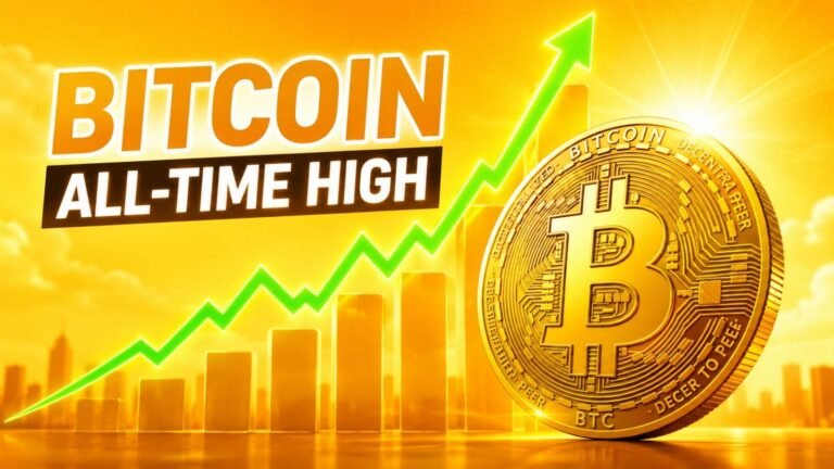 Will Bitcoin Hit a New All-Time High in 2026? Bitcoin All-Time High prediction chart showing ETF growth, halving impact, and potential BTC price targets