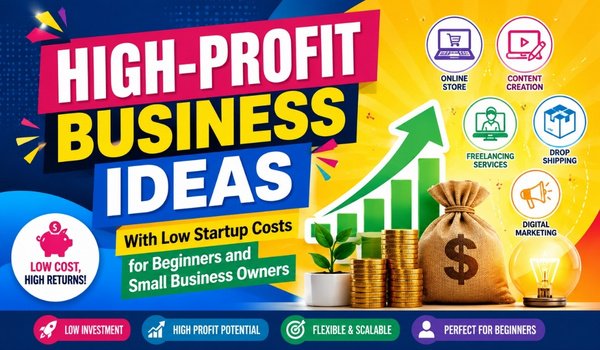 High-Profit Business Ideas With Low Startup Costs for Beginners and Small Business Owners High-Profit Business Ideas