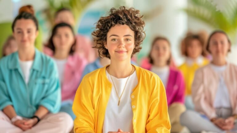 Person practicing stress management techniques through meditation, deep breathing, and relaxation exercises